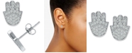 Giani Bernini Cubic Zirconia Hamsa Hand Stud Earrings in Sterling Silver, Created for Macy's